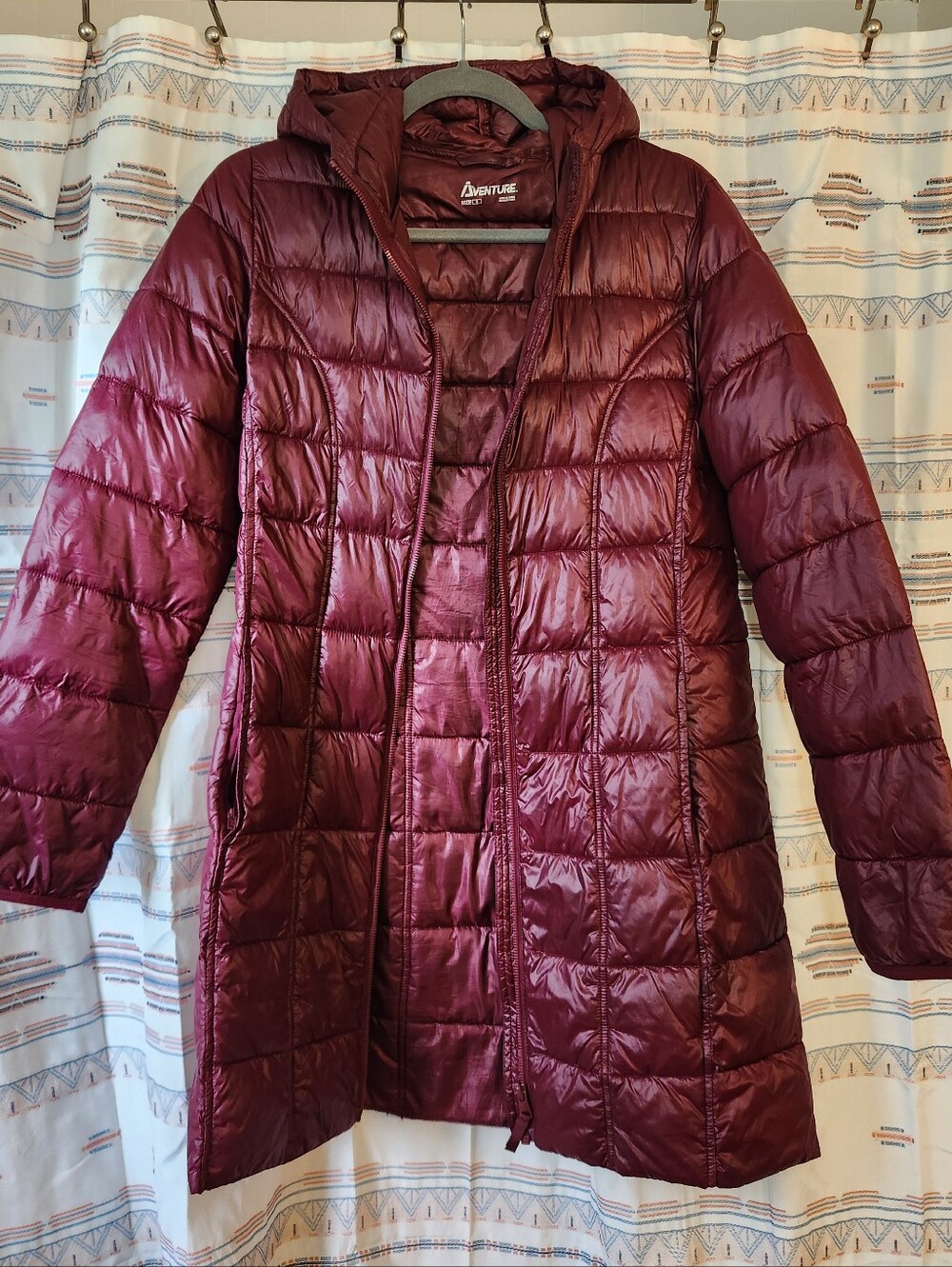 Aventure Women's Long Puffer Coat - Burgundy